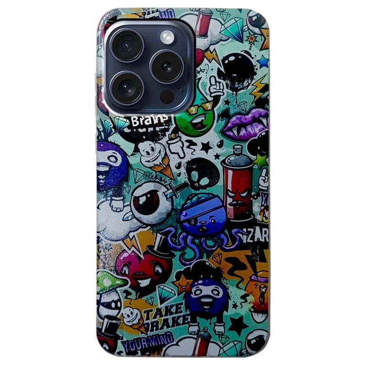 Para iPhone 16 Pro Max Case Pattern Printing Cell Phone TPU Back Cover - Garbage