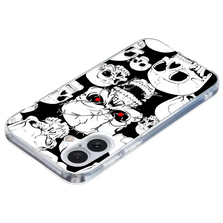 For iPhone 16 Case Pattern Printing TPU Cover Mobile Accessory Wholesale - Skull