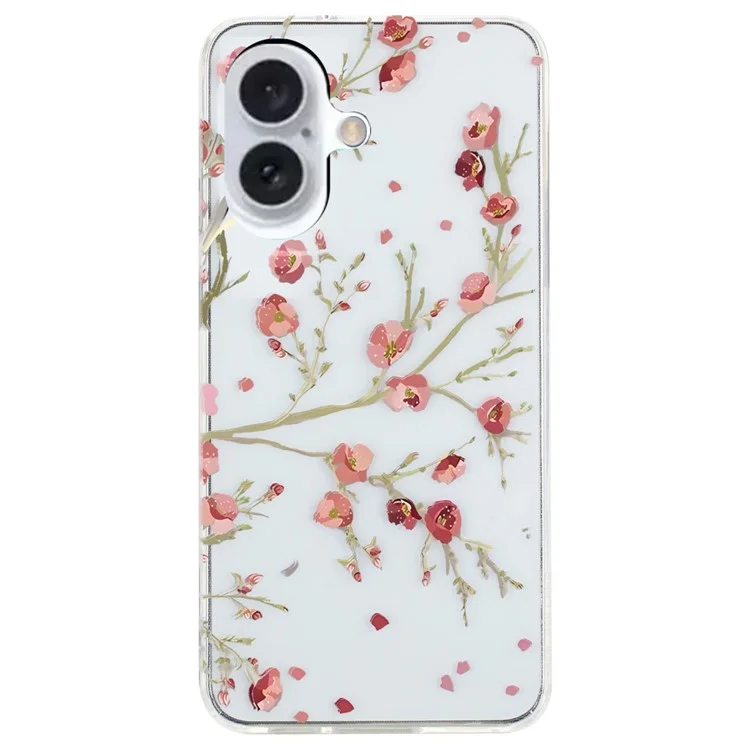 For iPhone 16 Plus Case Soft TPU Phone Back Cover Pattern Printing - Flower