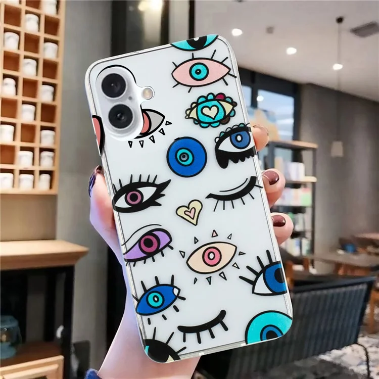 For iPhone 16 Case Pattern Printing Flexible TPU Mobile Phone Cover - Eye Monster
