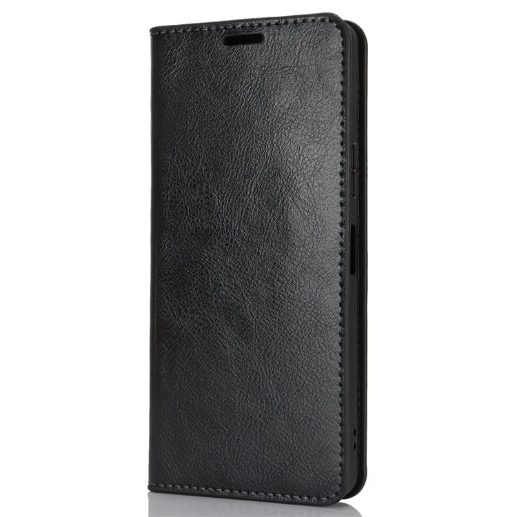 Pour Sony Xperia 10 VI Coque Texture Cheval Fou Split Leather Wallet Phone Cover - Noir