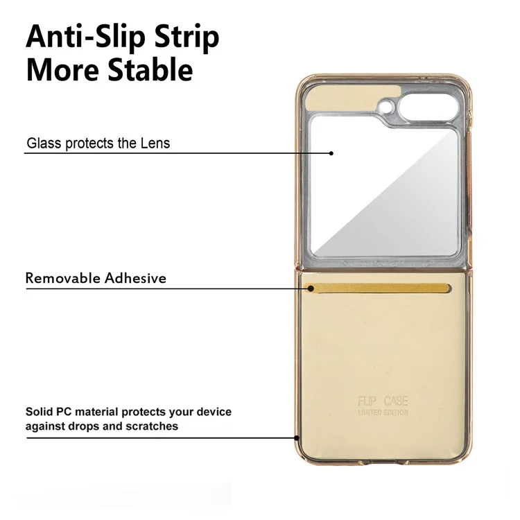 For Samsung Galaxy Z Flip6 5G Case Rhombus Grid Phone Cover with Tempered Glass Film - Black