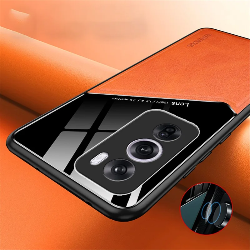 For Oppo Reno12 Pro 5G (Global) Case Leather Coating Phone Cover Camera Protection - Green
