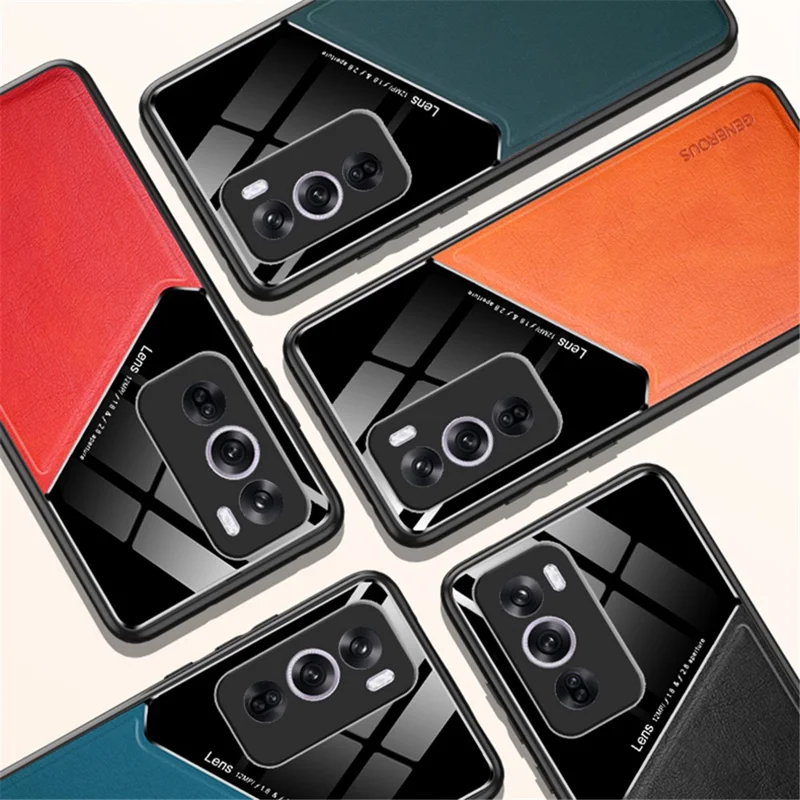 For Oppo Reno12 Pro 5G (Global) Case Leather Coating Phone Cover Camera Protection - Green