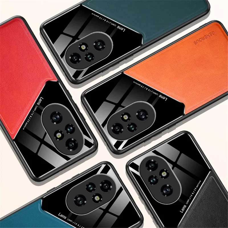 For Honor 200 5G Case Slim Sleek TPU Hard PC Leather Phone Back Cover - Blue