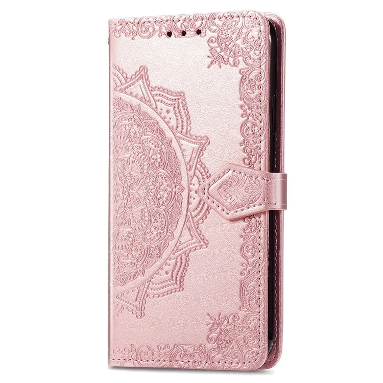 For Honor 200 5G Case PU Leather Flip Phone Cover Embossed Mandala Pattern Flower - Rose Gold
