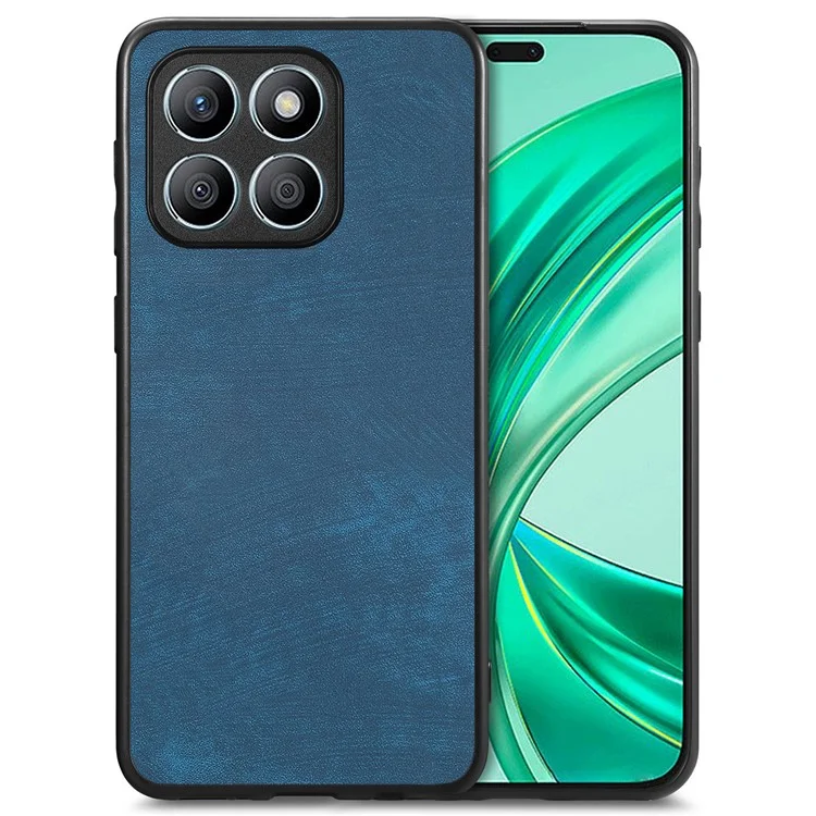Funda Para Honor X8b 4G Retro Fit Slim PU Leather Cover Trasera del Teléfono - Azul