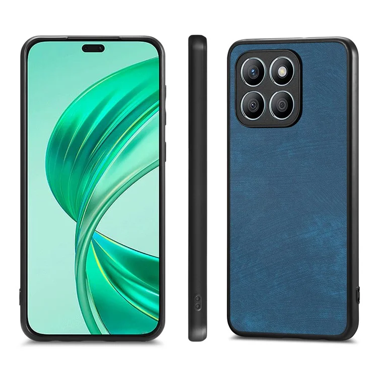 Funda Para Honor X8b 4G Retro Fit Slim PU Leather Cover Trasera del Teléfono - Azul