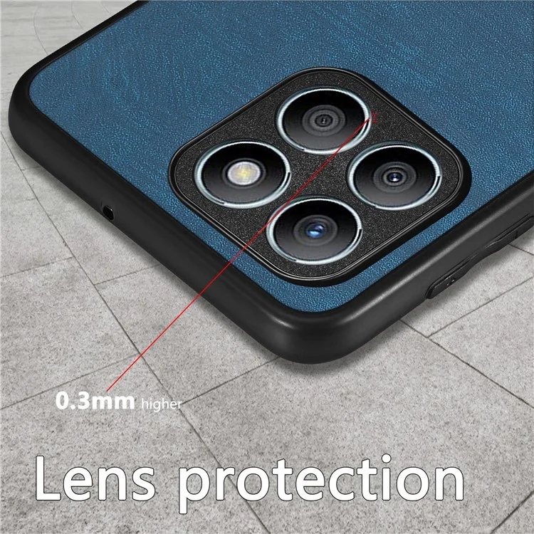 Funda Para Honor X8b 4G Retro Fit Slim PU Leather Cover Trasera del Teléfono - Azul