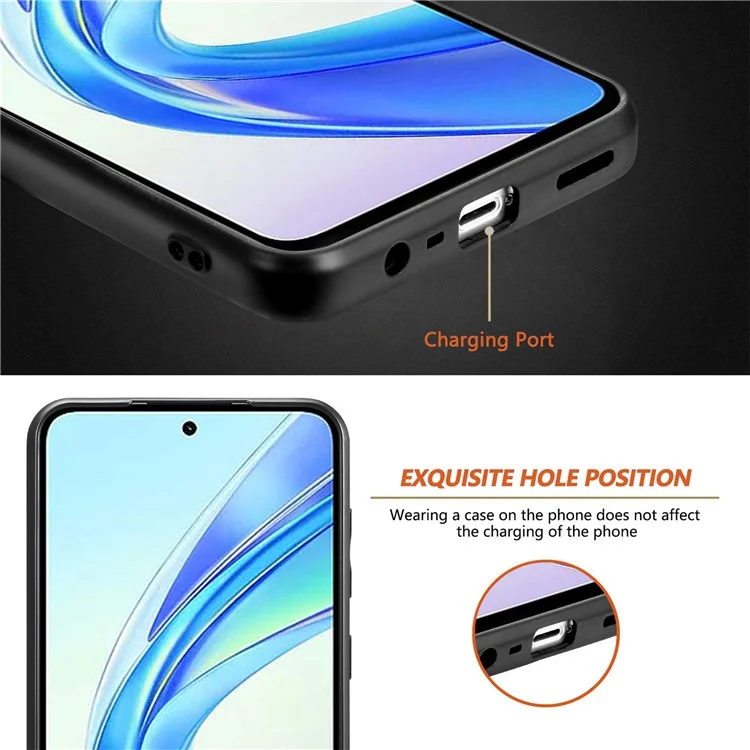 For Honor 90 Smart / X7b 4G Case Retro Slim Fit PU Leather Phone Back Cover - Blue