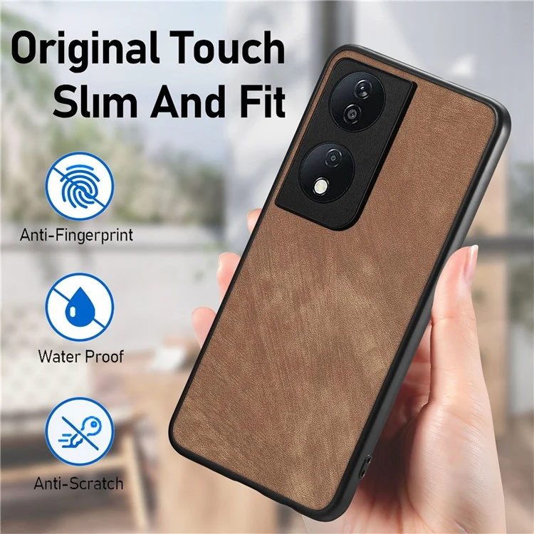 For Honor 90 Smart / X7b 4G Case Retro Slim Fit PU Leather Phone Back Cover - Blue