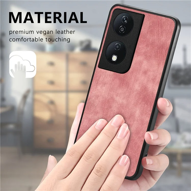 For Honor 90 Smart / X7b 4G Case Retro Slim Fit PU Leather Phone Back Cover - Blue