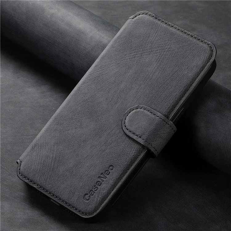 For iPhone 15 Pro Magnetic Case CASENEO Detachable Leather Phone Wallet Cover - Black