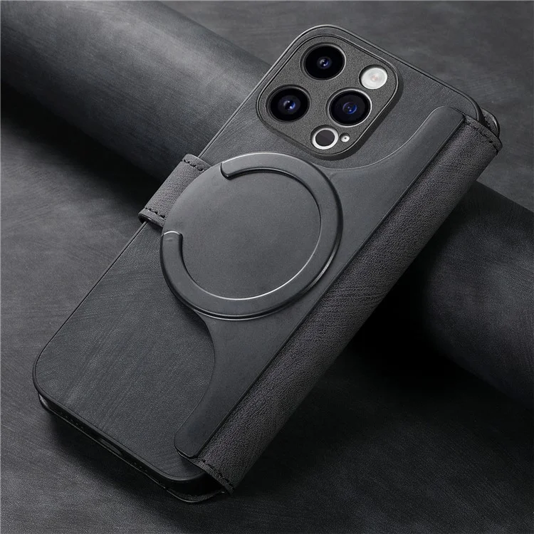For iPhone 15 Pro Magnetic Case CASENEO Detachable Leather Phone Wallet Cover - Black