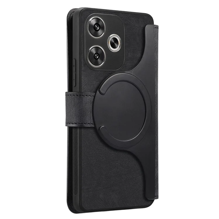 For Xiaomi Redmi Turbo 3 5G / Poco F6 5G Magnetic Case CASENEO Detachable Leather Phone Wallet Cover - Black