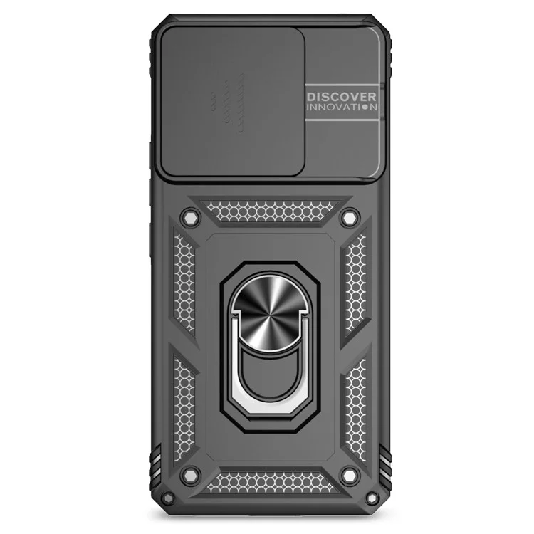 Para Xiaomi Redmi Note 13 Pro 4G / Poco M6 Pro 4G Funda Mejorada Protección de Lente PC + TPU Cubierta de Teléfono Soporte - Negro