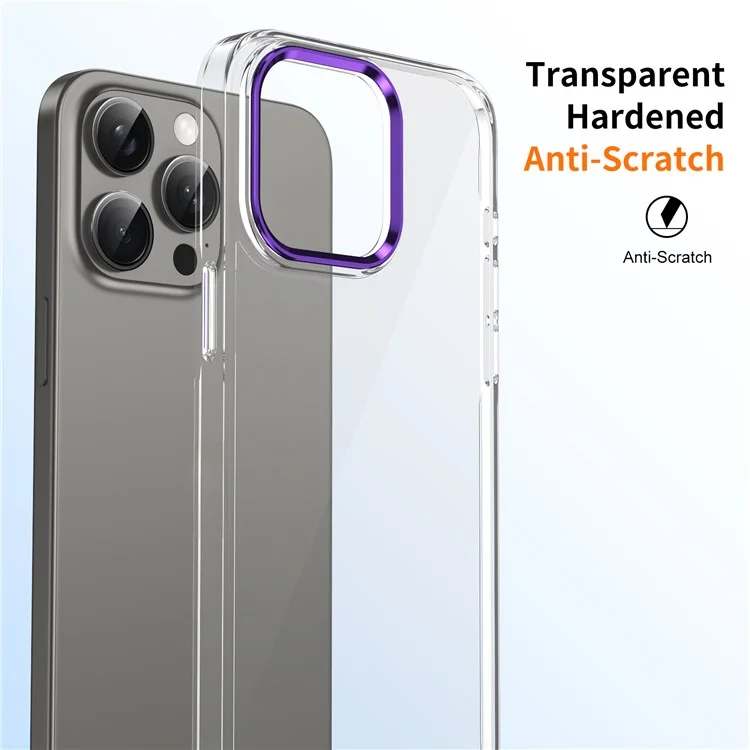 Für iPhone 15 Pro Clear Phone Case Hard PC Anti-Scratch Mobile Phone Back Cover - Violett