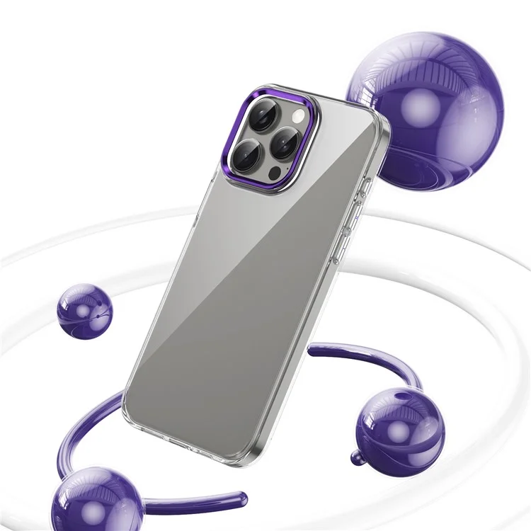 Für iPhone 15 Pro Clear Phone Case Hard PC Anti-Scratch Mobile Phone Back Cover - Violett