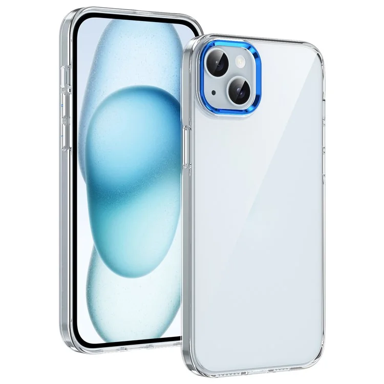 Für iPhone 14 Plus Clear Phone Case Hard PC Anti-Scratch Mobile Phone Back Cover - Blau
