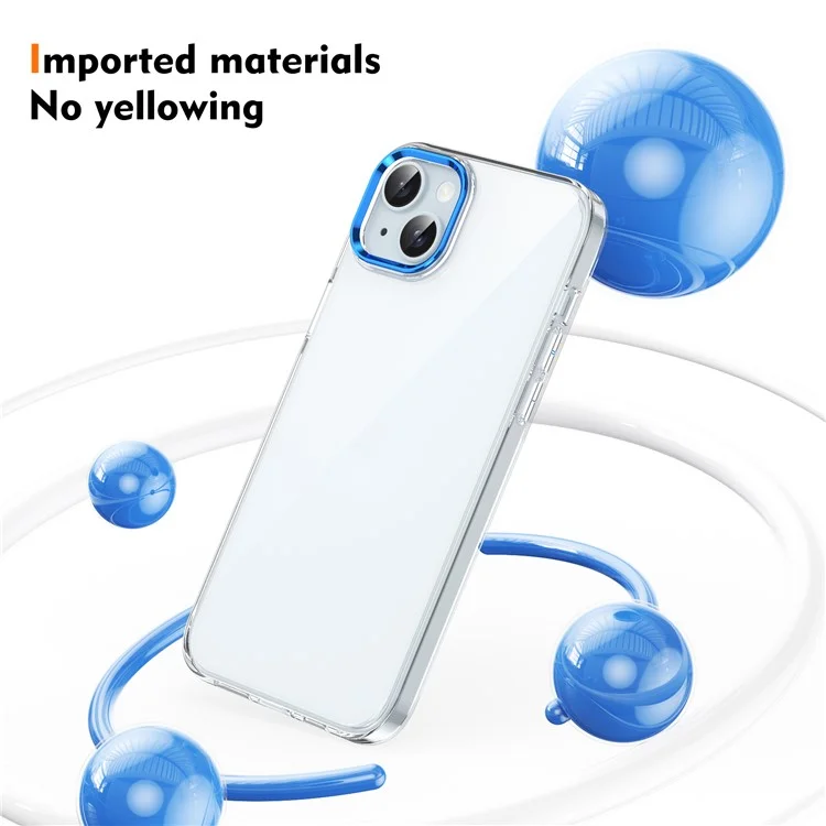 Für iPhone 14 Plus Clear Phone Case Hard PC Anti-Scratch Mobile Phone Back Cover - Blau