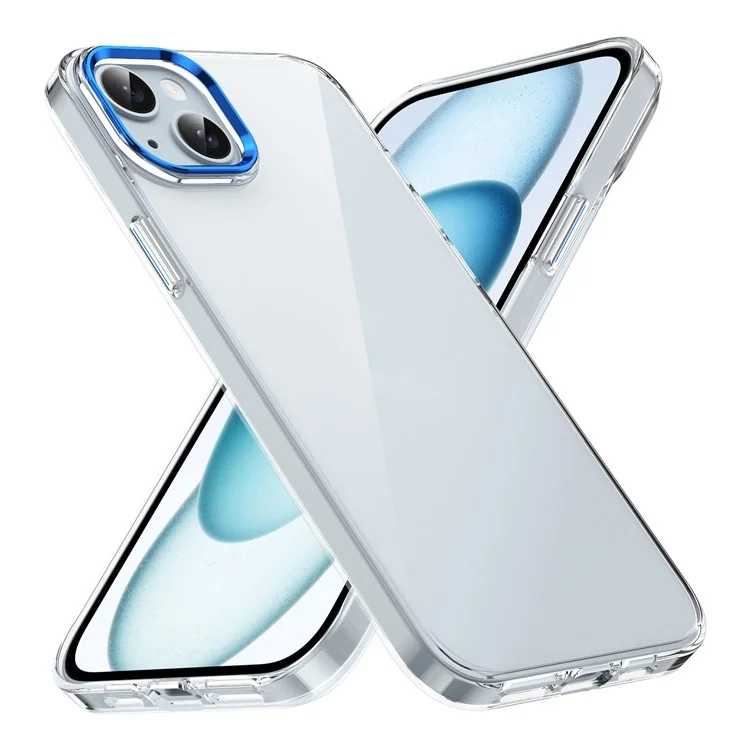 Für iPhone 14 Clear Phone Case Hard PC Anti-Scratch Mobile Phone Back Cover - Blau
