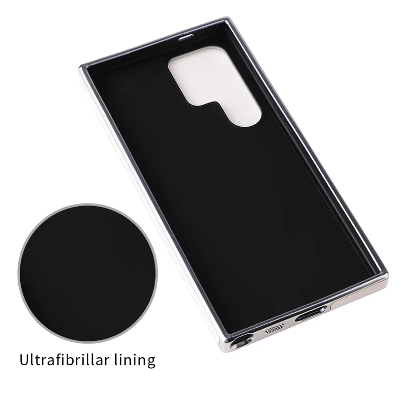 For Samsung Galaxy S23 Ultra Magnetic Case PU Leather Back Cover - White