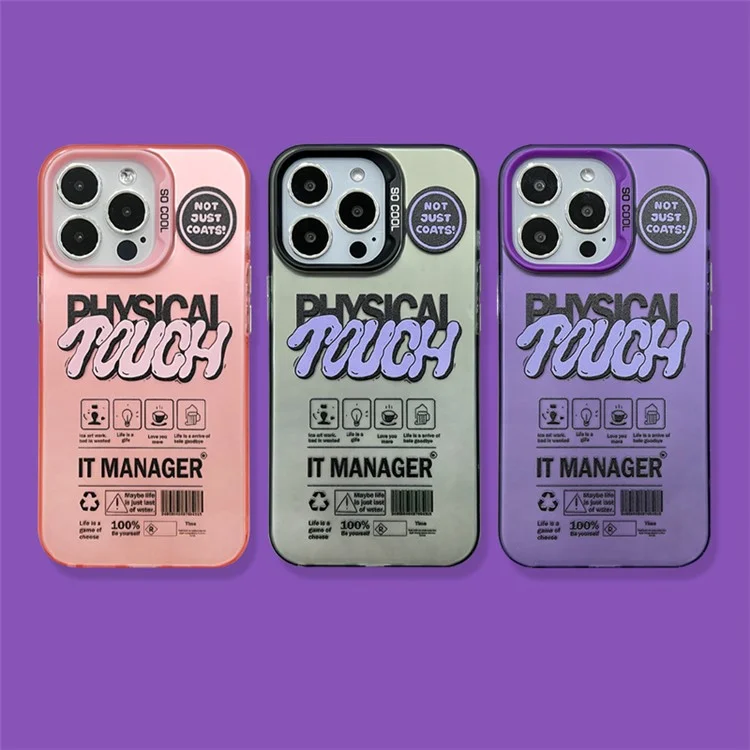 Für iPhone 13 Pro Max Matte Case PC TPU English Tags Bedruckter Handyhülle - Lila