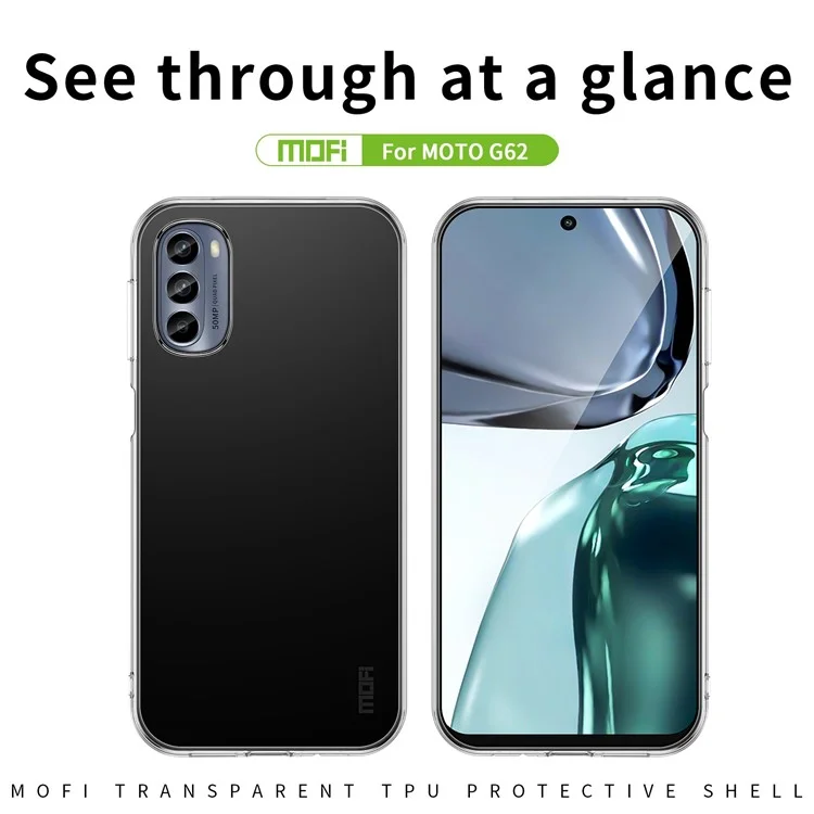 MOFI Для Motorola Moto G62 5G Cread Case Shock Absorption TPU Antra-scartch Back Cover