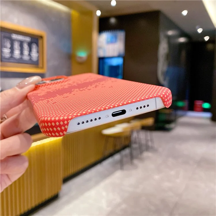 Funda para iPhone 14 Pro Max Cielo Estrellado Impresión por Transferencia de Agua Cubierta de teléfono de PC - Naranja