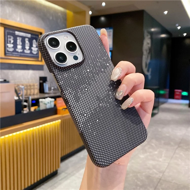 Für iPhone 14 Pro Case Starry Sky Pattern Hard PC Half Cover Phone Protector - Schwarz