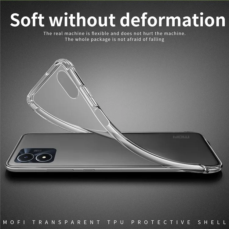 MOFI for vivo Y02s 4G Clear Crystal Case Flexible TPU Anti-Scratch Protective Phone Cover