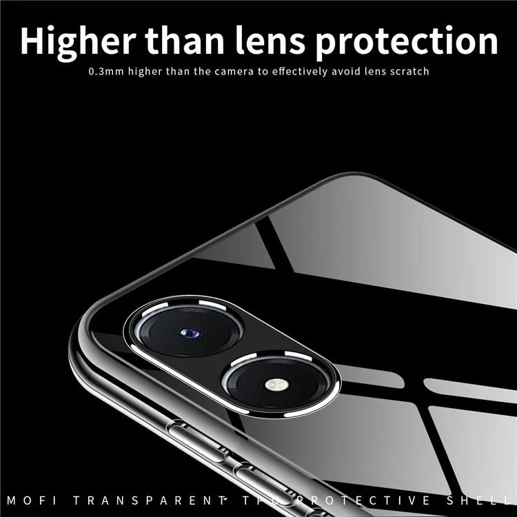 MOFI for vivo Y02s 4G Clear Crystal Case Flexible TPU Anti-Scratch Protective Phone Cover