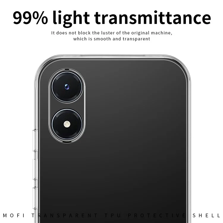 MOFI for vivo Y02s 4G Clear Crystal Case Flexible TPU Anti-Scratch Protective Phone Cover