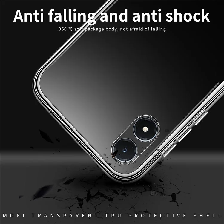 MOFI for vivo Y02s 4G Clear Crystal Case Flexible TPU Anti-Scratch Protective Phone Cover