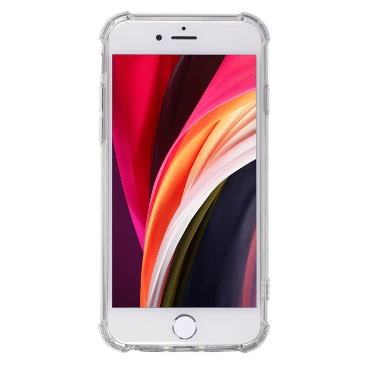 For iPhone SE (2022) / SE (2020) / iPhone 8 / 7 Case Reinforced Corners TPU Phone Cover with Card Paper - Love Heart