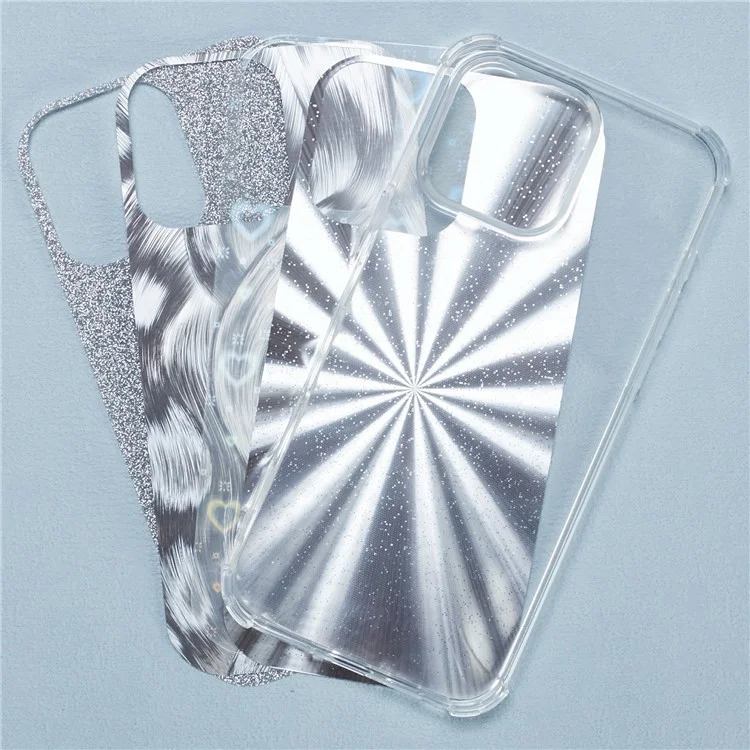 For iPhone 13 Pro Max Clear Phone Case Shockproof TPU Back Cover with 4 Removable Papers