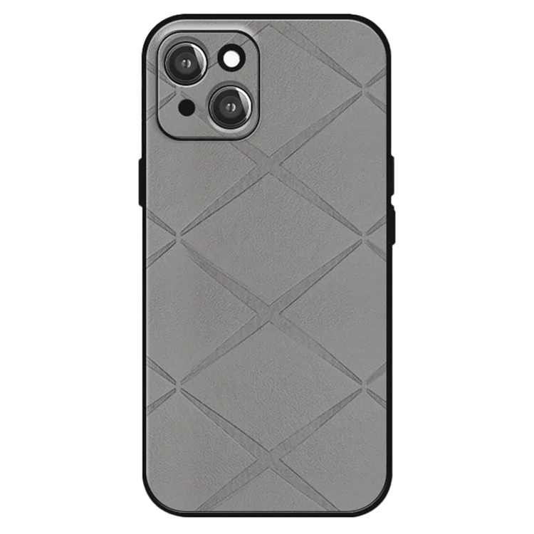 Für iPhone 13 Case PU Leder+PC+TPU Handyhülle Präziser Linsenschutz - Grau