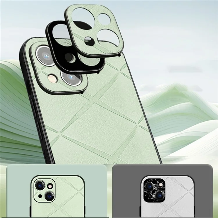 Für iPhone 13 Case PU Leder+PC+TPU Handyhülle Präziser Linsenschutz - Grau