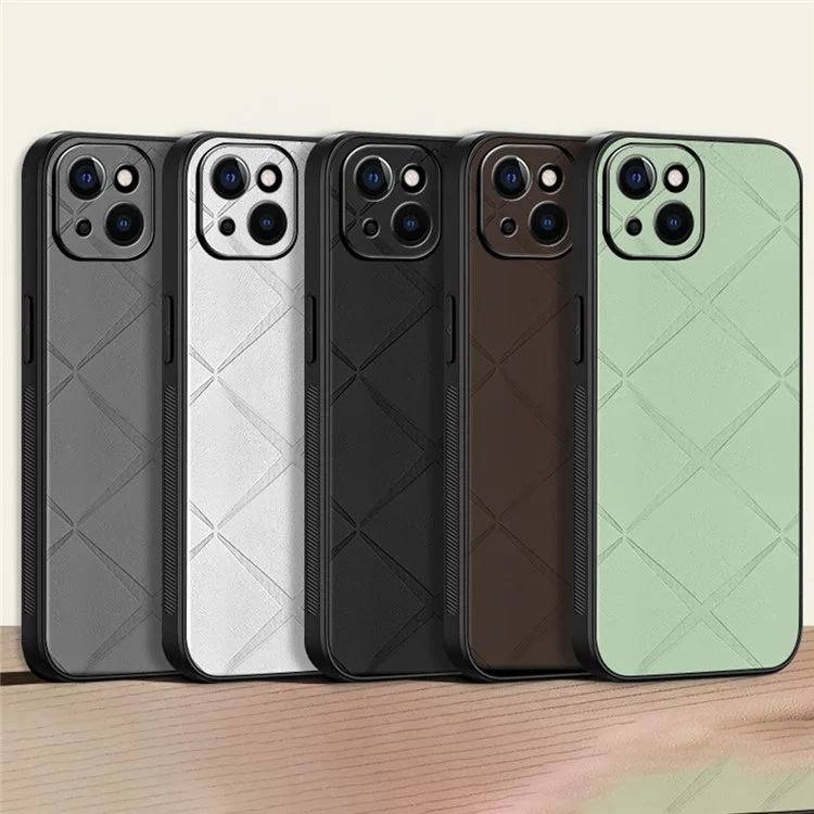 Für iPhone 13 Case PU Leder+PC+TPU Handyhülle Präziser Linsenschutz - Grau