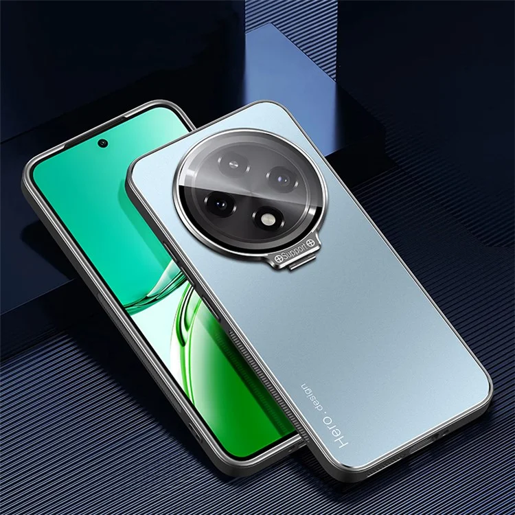 Para Oppo A3 5G Case PC+TPU Capa Traseira do Telefone com Suporte de Lente - Azul