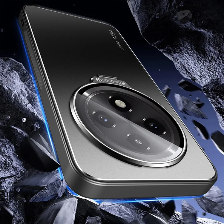 Para Oppo A3 5G Case PC+TPU Capa Traseira do Telefone com Suporte de Lente - Azul