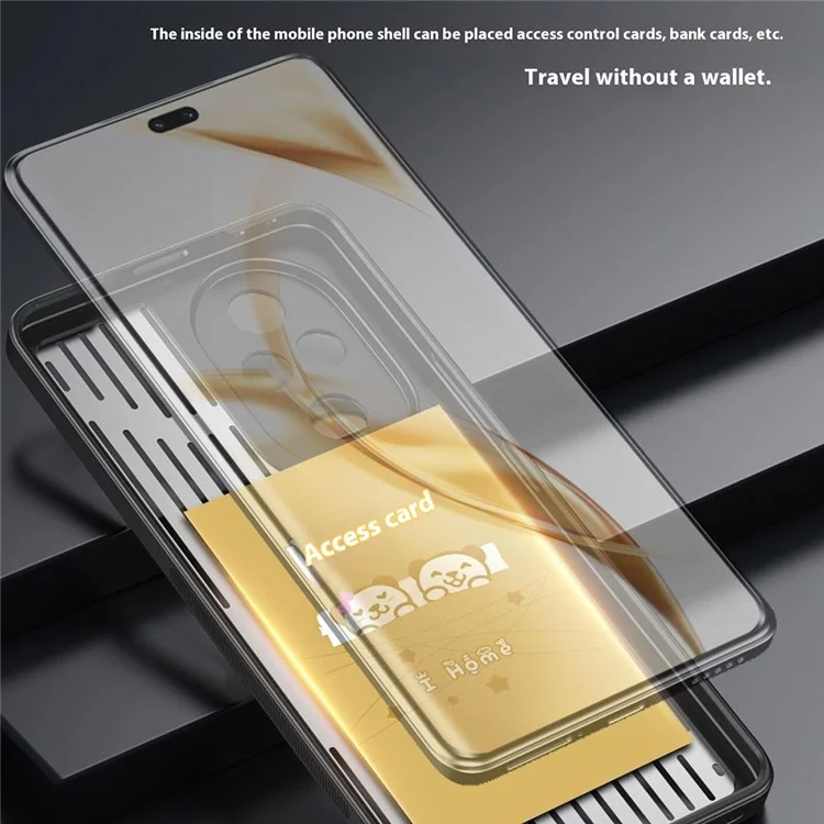 For Honor 200 Pro 5G Case Back Hollow Heat Dissipation Aluminum Alloy Phone Cover - Black