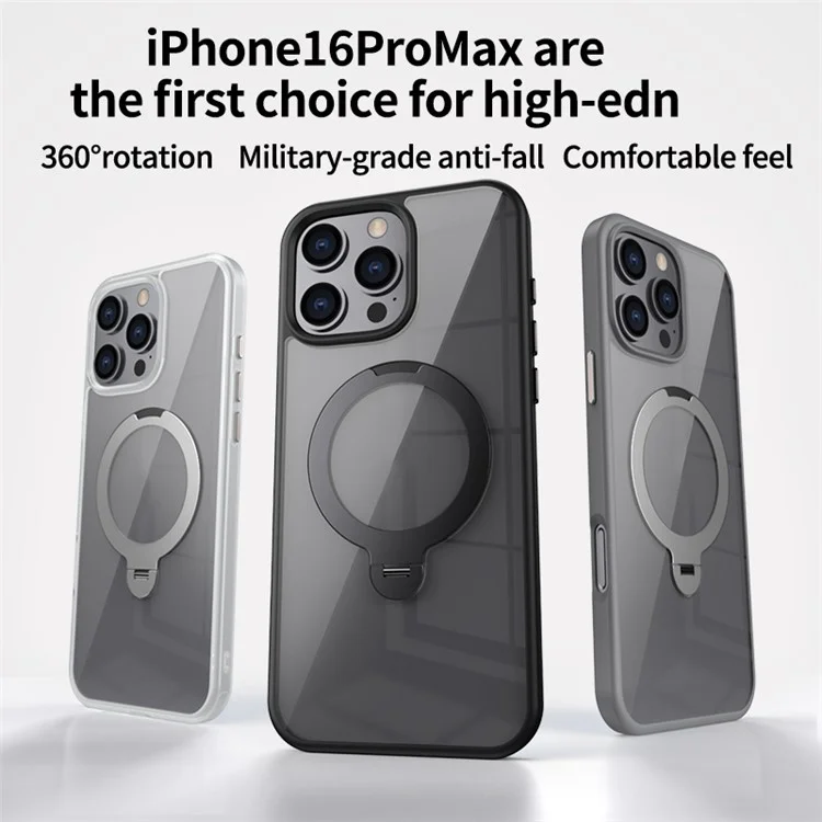 Para iPhone 15 Pro Max Magnetic Clear Case TPU+Acrylic Kickstand Phone Cover - Azul