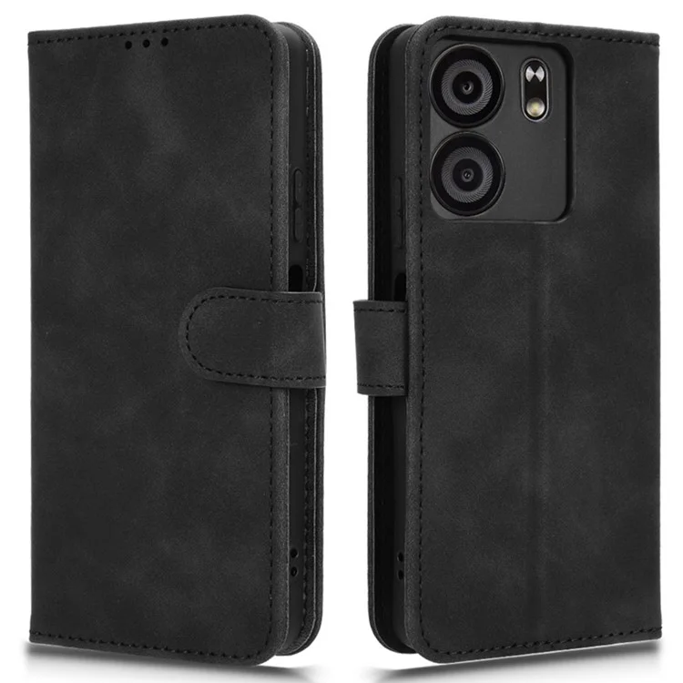 For BLU View 5 Case Skin-Touch PU Leather Wallet Phone Cover Stand View - Black