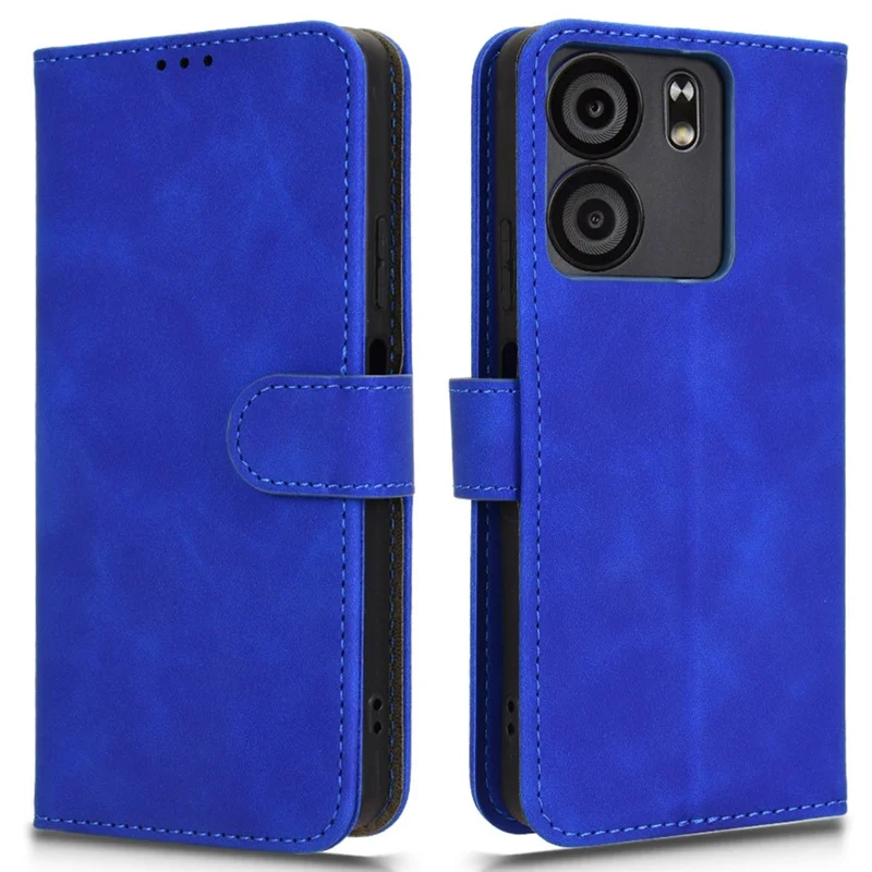 For BLU View 5 Case Skin-Touch PU Leather Wallet Phone Cover Stand View - Blue