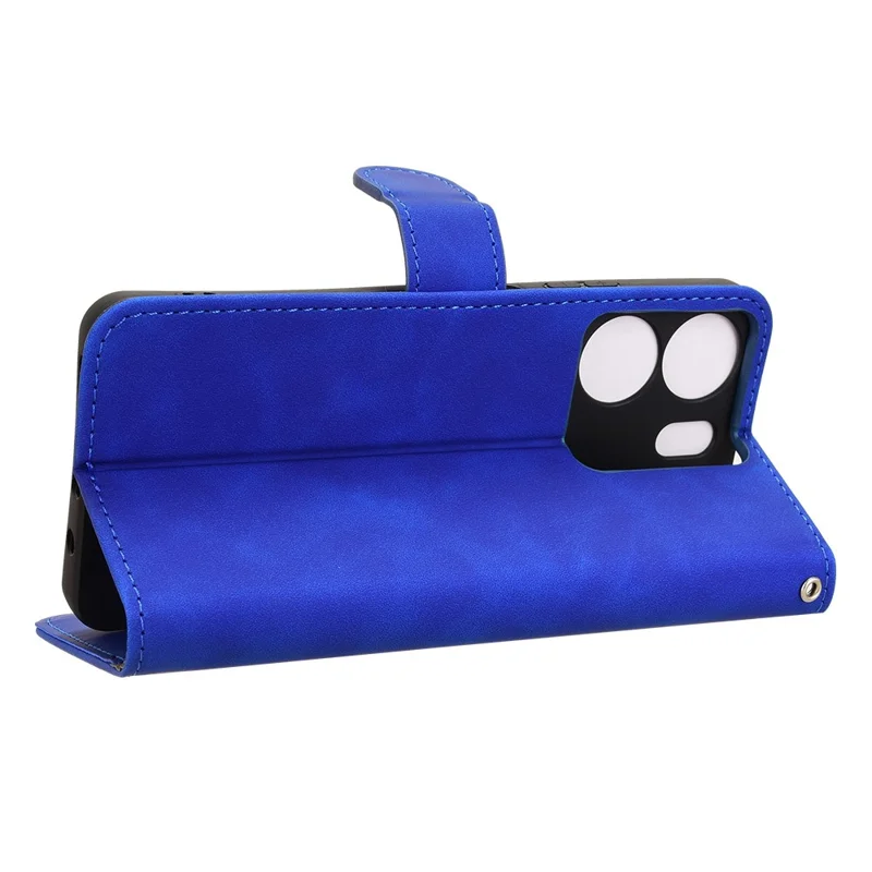 For BLU View 5 Case Skin-Touch PU Leather Wallet Phone Cover Stand View - Blue