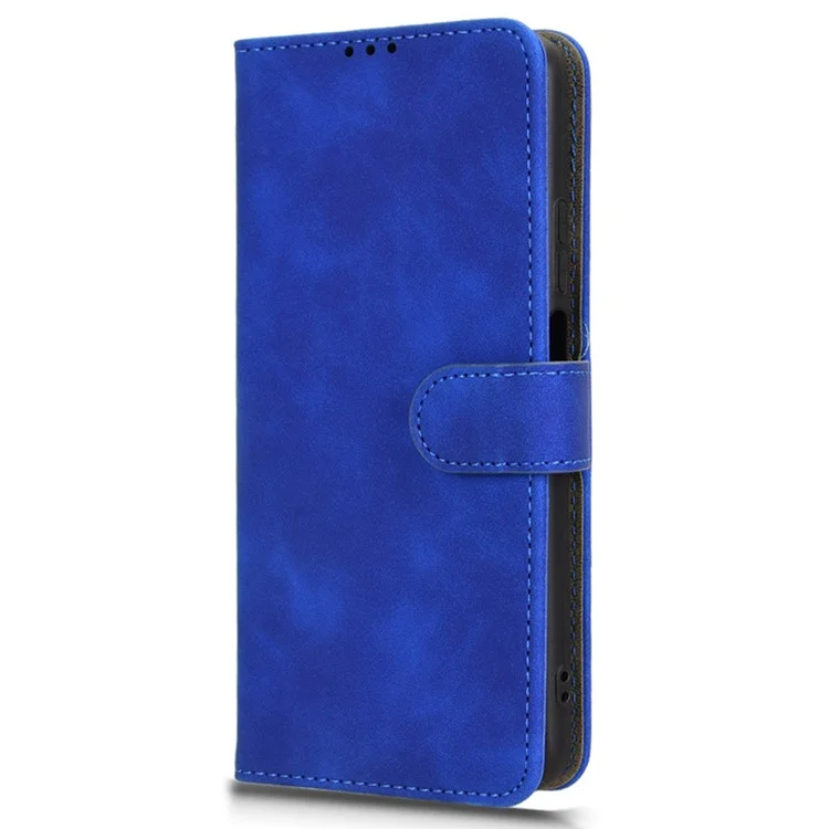 For BLU View 5 Pro Case Skin-Touch PU Leather Wallet Folio Flip Phone Cover - Blue