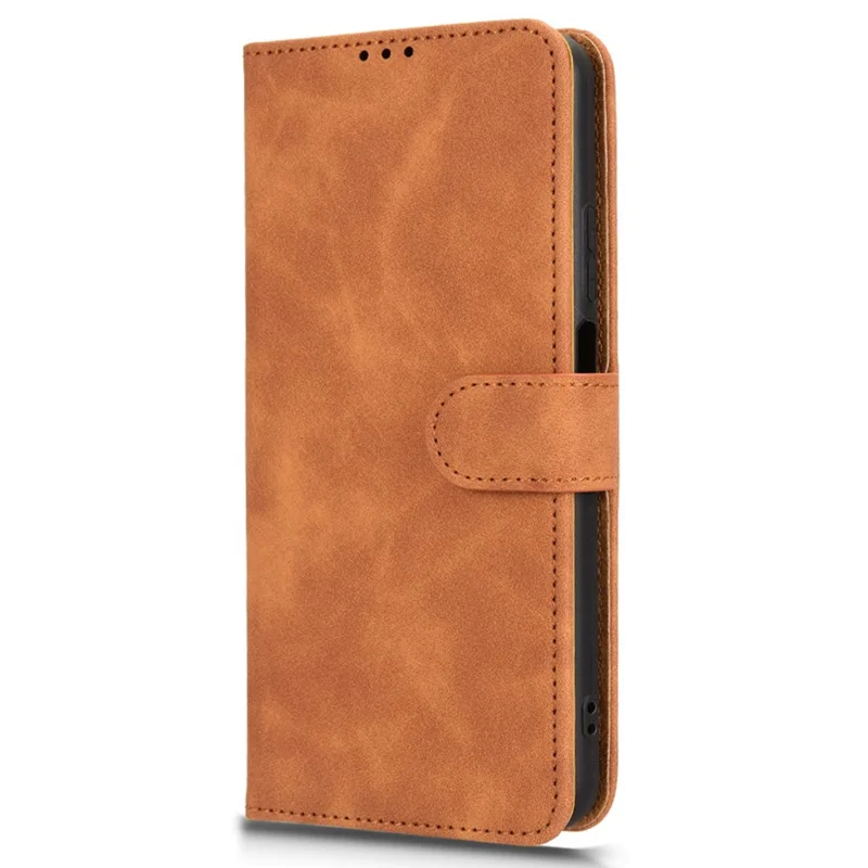 For BLU View 5 Pro Case Skin-Touch PU Leather Wallet Folio Flip Phone Cover - Brown
