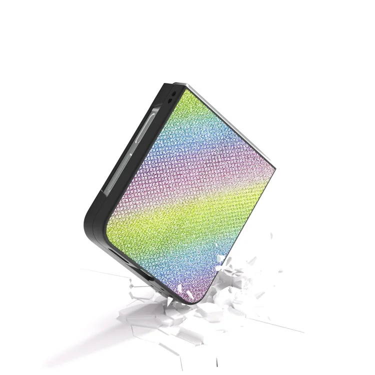 Pour Samsung Galaxy Z Flip6 5G Coque Texture Strass PU+PC Étui Téléphone - Multi-Couleur