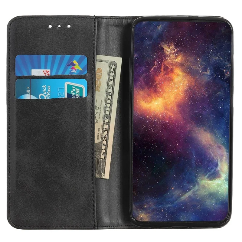 For Sony Xperia 5 VI Case Wallet Split Leather Flip Phone Cover - Black